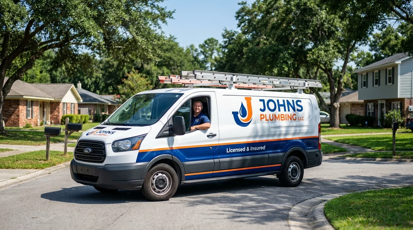 Johns Plumbing LLC service van in Byrdstown, TN