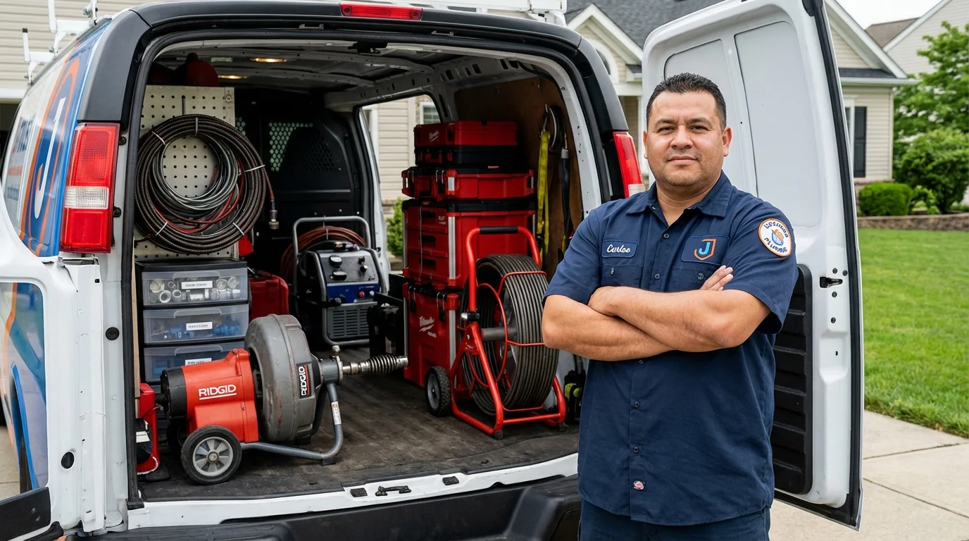 Professional drain cleaning equipment and Johns Plumbing LLC plumber in Byrdstown
