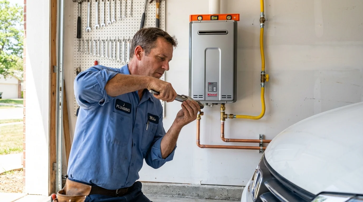 Tankless water heater installation by a Johns Plumbing LLC plumber in Byrdstown